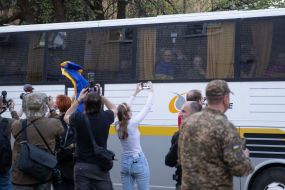 Ukrainian soldiers who returned to Ukraine from Russian captivity