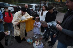 Blessing of Easter baskets in Kyiv