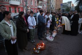 Освячення великодніх кошиків у Києві