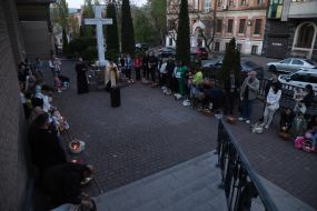Освячення великодніх кошиків у Києві