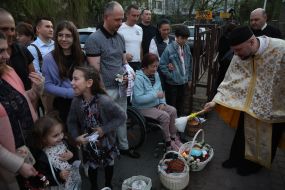 Освячення великодніх кошиків у Києві