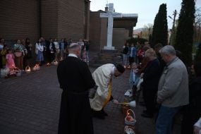 Освячення великодніх кошиків у Києві