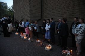 Освячення великодніх кошиків у Києві