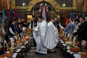 Освячення великодніх кошиків  у Львові