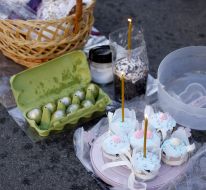Blessing of Easter baskets in Kyiv