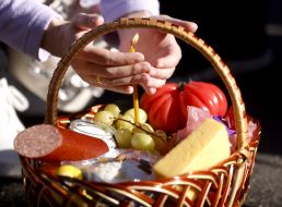 Blessing of Easter baskets in Kyiv