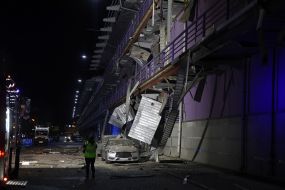 Последствия ночной атаки дронов в Киеве