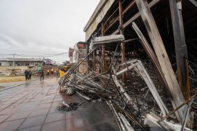 Trade pavilions at the Barabashovo market in Kharkiv destroyed by enemy shelling from Geran-2 UAVs