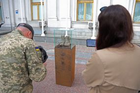 Infantryman's Berets - art installations for Infantry Day in Kyiv