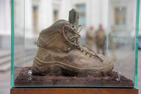 Infantryman's Berets - art installations for Infantry Day in Kyiv