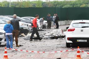 The consequences of the drone attack in Sofiivska Borshchahivka near Kyiv