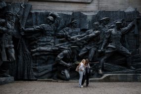 Fragment of a sculptural composition in the Museum of the History of Ukraine in World War II