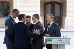 Press conference after the meeting of the leaders of the "coalition of the willing" countries