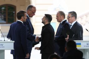 Пресс-конференция после заседания лидеров стран "коалиции желающих"