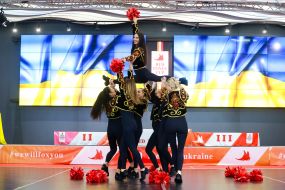 Performance by the team of mothers participating in the RED FOXES CUP 2025 cheerleading competition in the 35+ category