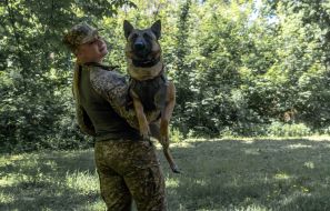 Cynologist with a dog