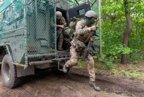 Tactical exercises of one of the companies of the 13th brigade of the Charter National Guard in the Kharkiv region