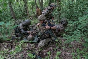 Tactical exercises of one of the companies of the 13th brigade of the Charter National Guard in the Kharkiv region