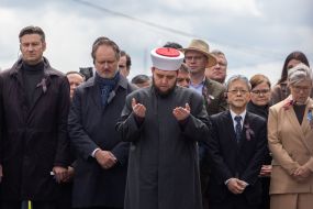 Participants in the opening of the memorial space on the anniversary of the deportation of the Crimean Tatar people