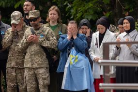 Participants in the opening of the memorial space on the anniversary of the deportation of the Crimean Tatar people