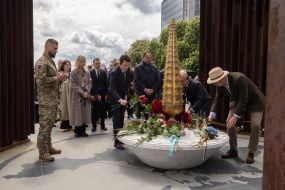 Participants in the opening of the memorial space on the anniversary of the deportation of the Crimean Tatar people