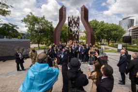 Participants in the opening of the memorial space on the anniversary of the deportation of the Crimean Tatar people