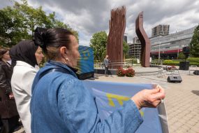 Participants in the opening of the memorial space on the anniversary of the deportation of the Crimean Tatar people