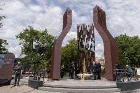 Participants in the opening of the memorial space on the anniversary of the deportation of the Crimean Tatar people