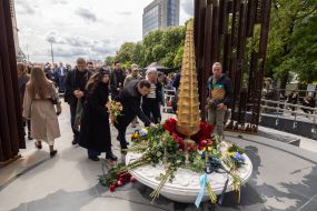 Participants in the opening of the memorial space on the anniversary of the deportation of the Crimean Tatar people