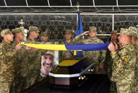 Farewell ceremony for Maksym Nelipa in Kyiv