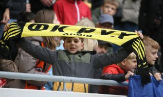 Fans in the stands during the match