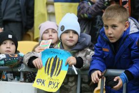 Fans in the stands during the match