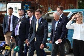 Richard Blumenthal,  Lindsey Graham and Julie Davis