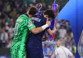 PSG players celebrate victory
