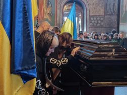 Farewell ceremony for servicemen of the Armed Forces of Ukraine Maksym Rakovych, Oleksandr Yantsevich and Roman Tarasyuk at St. Michael's Cathedral