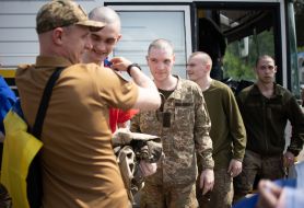Ukrainian soldiers who returned to Ukraine from Russian captivity
