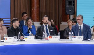 Volodymyr Zelensky, Yakov Milatovych and Aleksandar Vucic