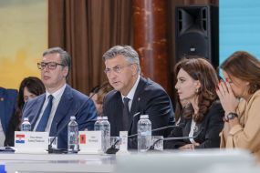 Aleksandar Vučić, Andrej Plenkovic and Eliza Spiropali