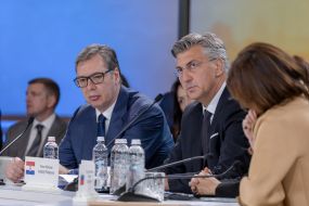 Aleksandar Vučić and  Andrej Plenkovic
