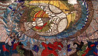Presentation of the recreated mosaic "Boryviter" by Alla Horska
