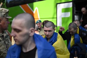 Meeting of Ukrainian soldiers who returned to Ukraine from Russian captivity