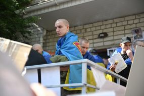 Meeting of Ukrainian soldiers who returned to Ukraine from Russian captivity