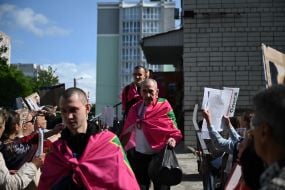 Meeting of Ukrainian soldiers who returned to Ukraine from Russian captivity