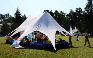Participants of the event on the occasion of the 100th anniversary of the Artek children's center