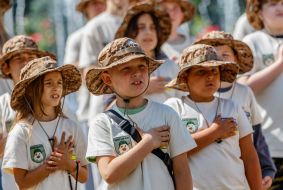 Pupils of the patriotic camp "Combat Hamsters"