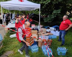 Field headquarters to assist victims of shelling in the Shevchenkivskyi district of Kyiv