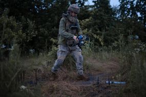 Servicemen of the 429th Achilles Regiment use combat FPV drones