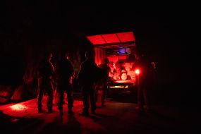 Servicemen of the 429th Achilles Regiment use combat FPV drones