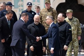 Andriy Yermak, Denys Shmyhal, Ruslan Stefanchuk, Andrzej Duda
