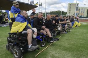 Participants of the "Games of Heroes" competition in wheelchairs